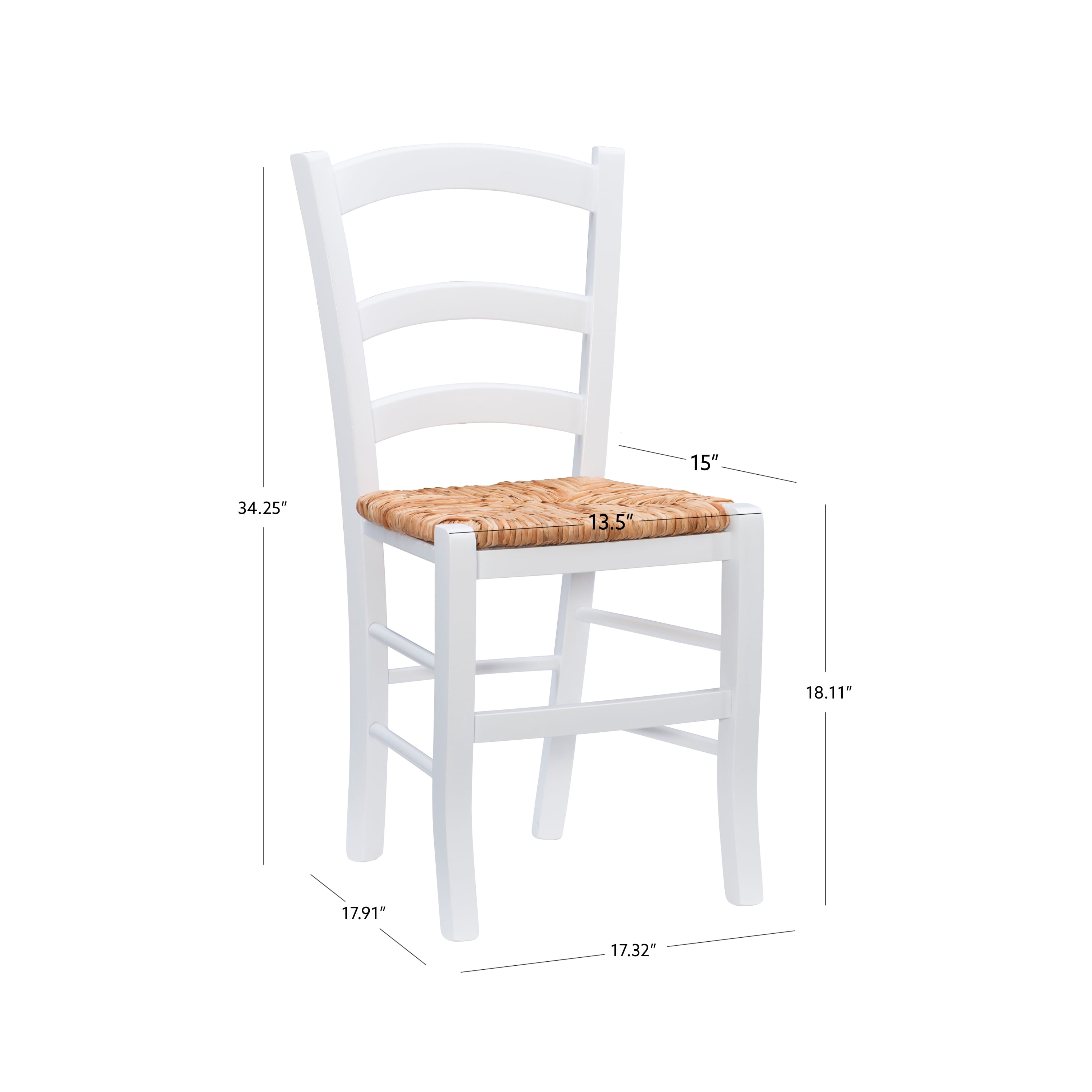 Linon Varney Dining Chair, Set of 2, White