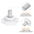 thumbnail image 4 of Uxcell 10 Pieces Star Knobs M6 x 10mm Thread 25mm 6-Point Head Stud Knob Hand Clamping Screw White, 4 of 6