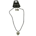 thumbnail image 2 of Mi Amore Heart With Asian Symbol Necklace-Earring-Set Black/Silver-Tone, 2 of 3