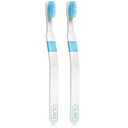Zent Flex Pressure Sensitive Toothbrush | Periodontist Recommended | Revolutionary and Patented Design for Sensitive Gums or Gum Recession Combo (Blue/Blue)