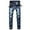 Blue, variant on WREESH Men's Jeans Denim Pants New Fashion Have Pockets Button Zipper Personality Denim Trend Jeans Blue