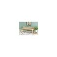 thumbnail image 5 of Cane Bench - Beige Upholstered Seat, Woven Back - Solid Wood Frame - Elegant Entryway Seating - 52" L, 5 of 9