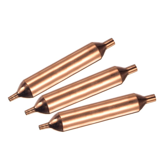 Uxcell Copper Refrigerator Filter Dryer 18.5 x 111mm with 2 End Inner Dia 3 x 6mm 3 Pack
