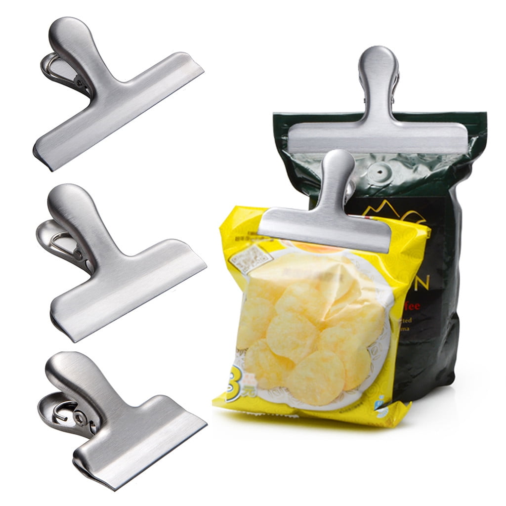 Food Storage Stainless Steel Chip Bag Clips 2/3/4 inch width Durable