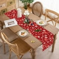thumbnail image 2 of Christmas Table Runner，Red Table Runners with Snowflake Candy Prints Xmas Table Cloth Decorations and Supplies for Home Kitchen Dining Room Holiday Party Decor (Red-1, 13x90 Inches), 2 of 5