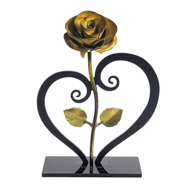 Flor creativa Baoblaze con adorno Soporte en corazón amarillo
