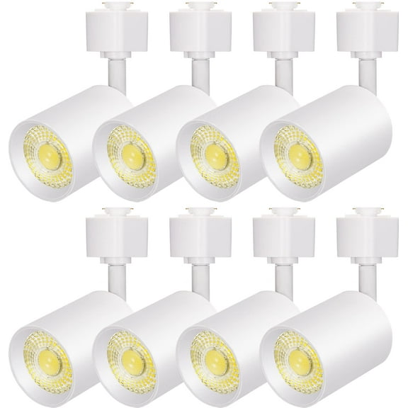 VANoopee 8 Pack J Type Track Lighting Heads 10W Dimmable LED Track Light Heads for Juno Track Light Replacement Fixtures Bright 3000K Warm White Ceiling Spotlight, Flicker Free CRI90  24° 800lm White