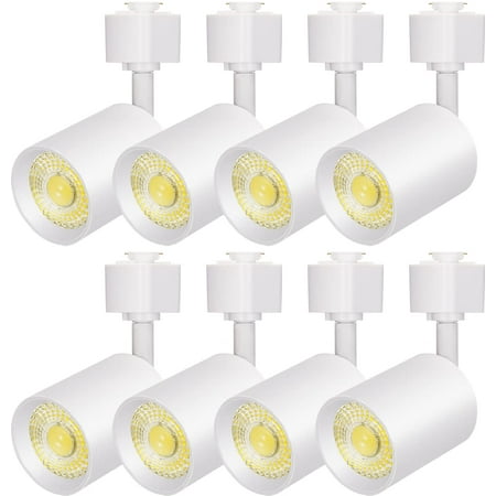 VANoopee 8 Pack J Type Track Lighting Heads 10W Dimmable LED Track Light Heads for Juno Track Light Replacement Fixtures Bright 3000K Warm White Ceiling Spotlight, Flicker Free CRI90+ 24° 800lm White