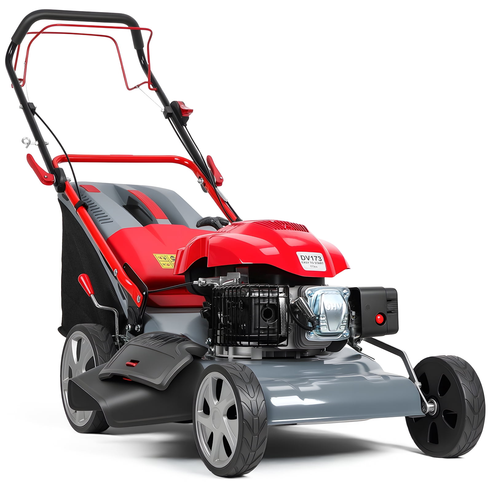 173cc Powerful Self-Propelled Lawn Mower, 20-Inch Cutting Deck with 60L Grass Catcher for Large Yard, Patio, and Landscaping