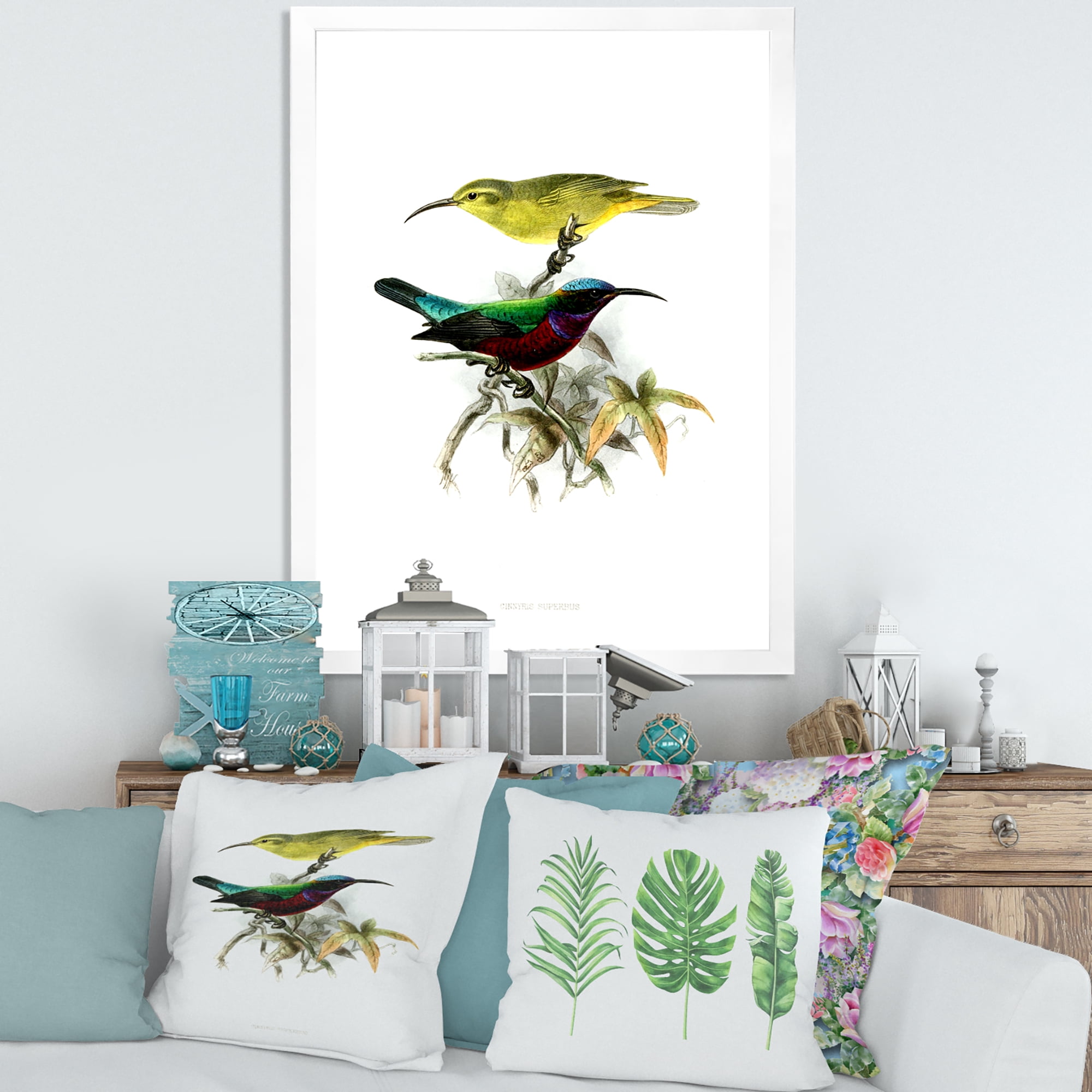 Designart 'Ancient Australian Birds XV' Traditional Framed Art Print