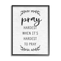 Stupell Industries Spiritual Prayer Uplifting Religious Quote Rustic Botanicals Graphic Art Black Framed Art Print Wall Art, Design by Lettered and Lined