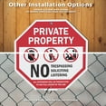 thumbnail image 6 of Private Property No Trespassing Soliciting Loitering All Offenders Will Be Prosecuted to The Full Extent of The Law (2 Pack) 10 inch X 10 inch Octagon Plastic Signs with Aluminum, 6 of 8