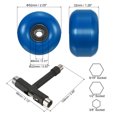 thumbnail image 2 of Unique Bargains Roues de Planche à Roulettes 52 mm et Ensemble de Roulements, Roues de Rue pour Planches à Roulettes, Roue Cruiser 95A, Bleu Noir, Lot de 4, 2 of 5