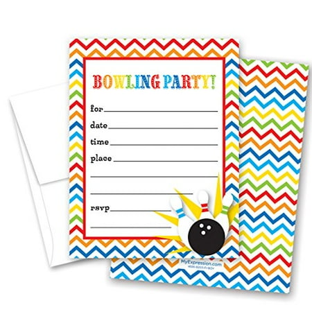 24 Invitations De Fete D Anniversaire Pour Enfants A Completer Au Bowling Walmart Canada