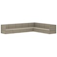 thumbnail image 2 of vidaXL 8 Piece Garden Lounge Set with Cushions Grey Poly Rattan, 2 of 5