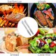 thumbnail image 3 of Pinzas de cocina 9,4 pulgadas Yuxing Pinzas de acero inoxidable extralargas plateadas, 3 of 5