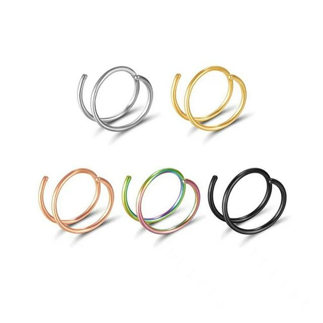 Nose Hoop Ring For Piercing Nose Hoop, Nose Ring Hoop For Women, Spiral Nose Hoop For Girls, Nostril Piercing Jewelry Nose Rings 3mm Mens Nose Rings Studs Stainless Steel Nose Rings Nose Rings And