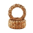 thumbnail image 6 of Set of 6 Plastic & Cane Napkin Rings - Rustic Round Holders for Parties and Events (Brown), 6 of 7