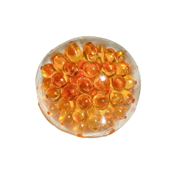 Crunchy Stress Relief Ball Squeeze Destress Toy with Beads for Kids Adults Anxiety Relief Classroom Prizes Travel Toys Orange