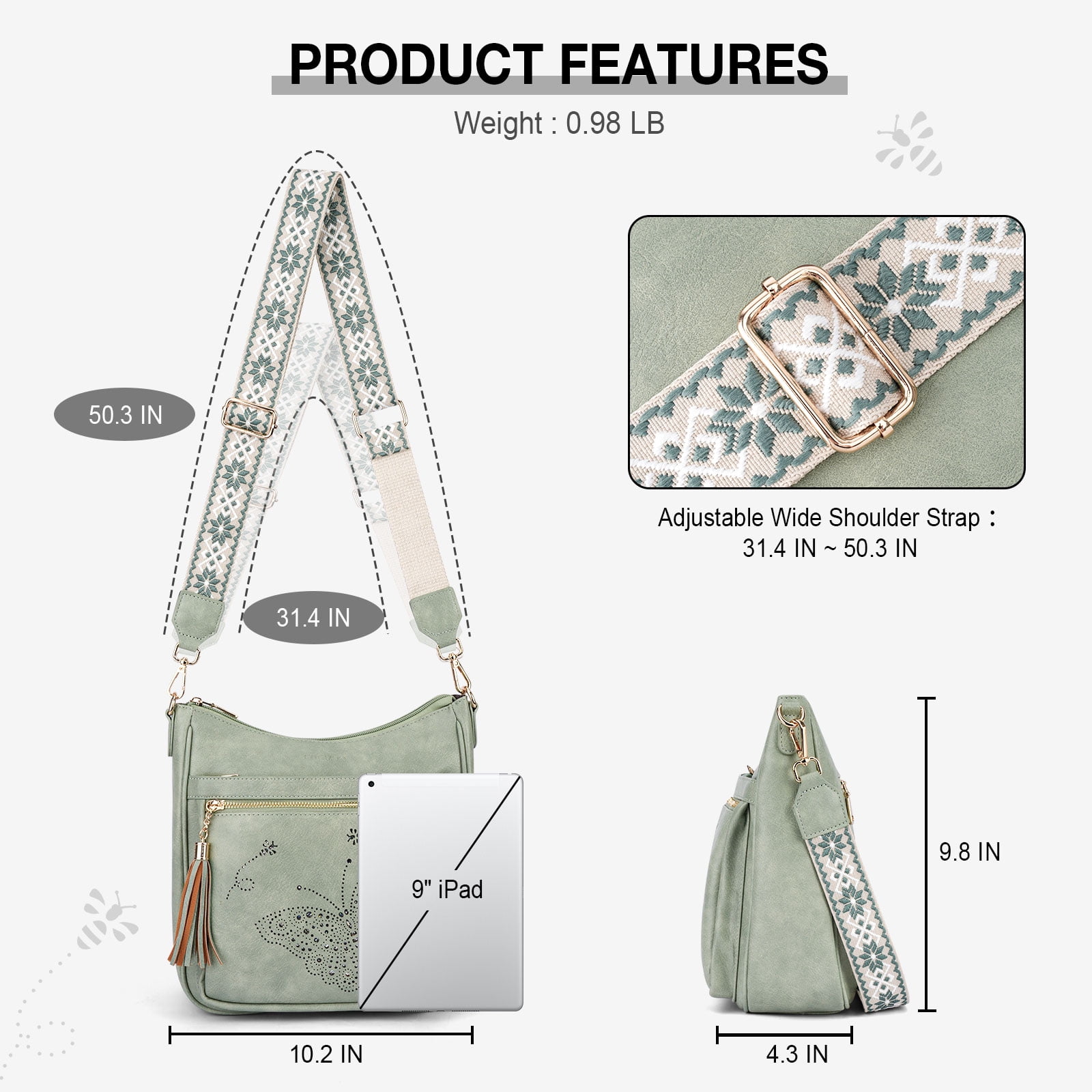 [Mother’s Day Gift Present] APHISON Ladies Crossbody Bags Lightweight Shoulder Bags, Crossbody Purse With Adjustable Strap For Daily Life