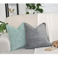 thumbnail image 5 of 24x24 Pillow Covers Mint Green Set of 2, Textured Chenille Large Square Cushion Covers / Pillow Shams Light Green, Oversized Soft Pillowcases For Sofa couch Bed, 5 of 7