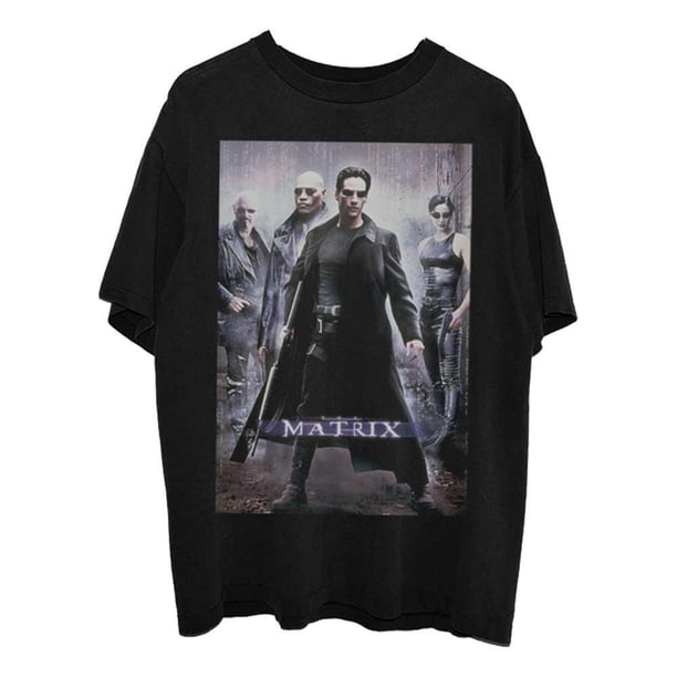 The Matrix - Camiseta Póster de la Película de Algodón para Adultos Unisex (Negro)