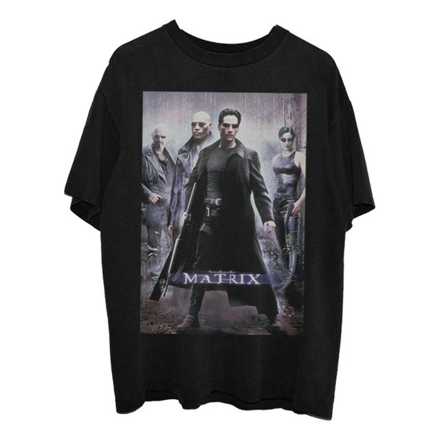 The Matrix - Camiseta Póster de la Película de Algodón para Adultos Unisex (Negro)