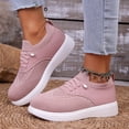 thumbnail image 6 of CYMMPU Women's Breathable Knit Slip On Walking Sneakers, Lightweight Low Top Casual Daily Shoes Pink 36, 6 of 8