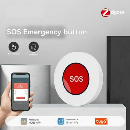 Tuya ZigBee SOS Button Sensor Alarm Wireless Emergency Help Switch Elderly Children Alarm Tuya Smart Life Remote Control,1 * SOS Button