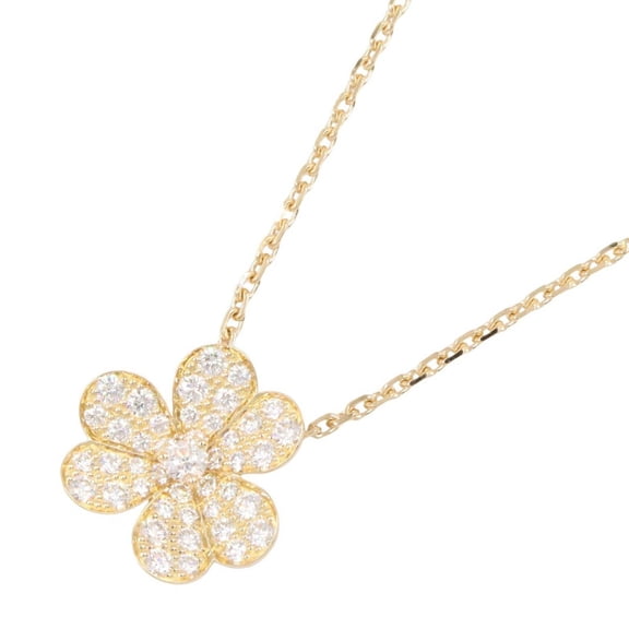 Pre-Owned Van Cleef & Arpels Frivole Pendant Small Diamond Necklace Jewelry 18K (Yellow Gold)...