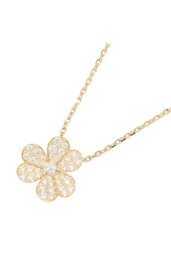 Pre-Owned Van Cleef & Arpels Frivole Pendant Small Diamond Necklace Jewelry 18K (Yellow Gold)...