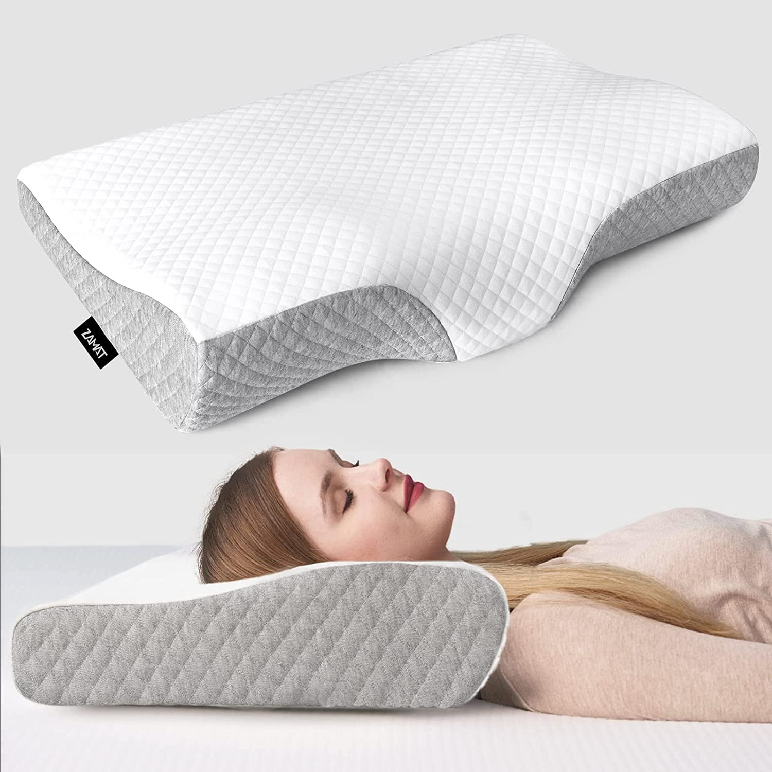 FREE COVER CONTOUR MEMORY FOAM PILLOW ORTHOPAEDIC FIRM PILLOWS 