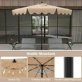 thumbnail image 6 of PetFurnishn 9 FT Ruffled Patio Umbrella Outdoor Umbrella with Push Button Tilt, Crank, 8 Ribs, Fade-resistant Canopy, Heavy-Duty Market Table Umbrella for Yard Garden Pool-Brown, 6 of 10