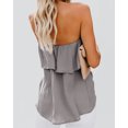 thumbnail image 3 of Sherrylily Women Ruffle Tie Front Chiffon Shirts Strapless Tiered Tube Tops, 3 of 4
