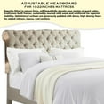 thumbnail image 6 of Rosevera Corrine Upholstered Bed Frame with Button Tufting Headboard/Adjustable Headboard/Rolled Head Headboard Bed Frame/Wood Slat Support/Easy Assembly,Queen,Warm Beige, 6 of 9