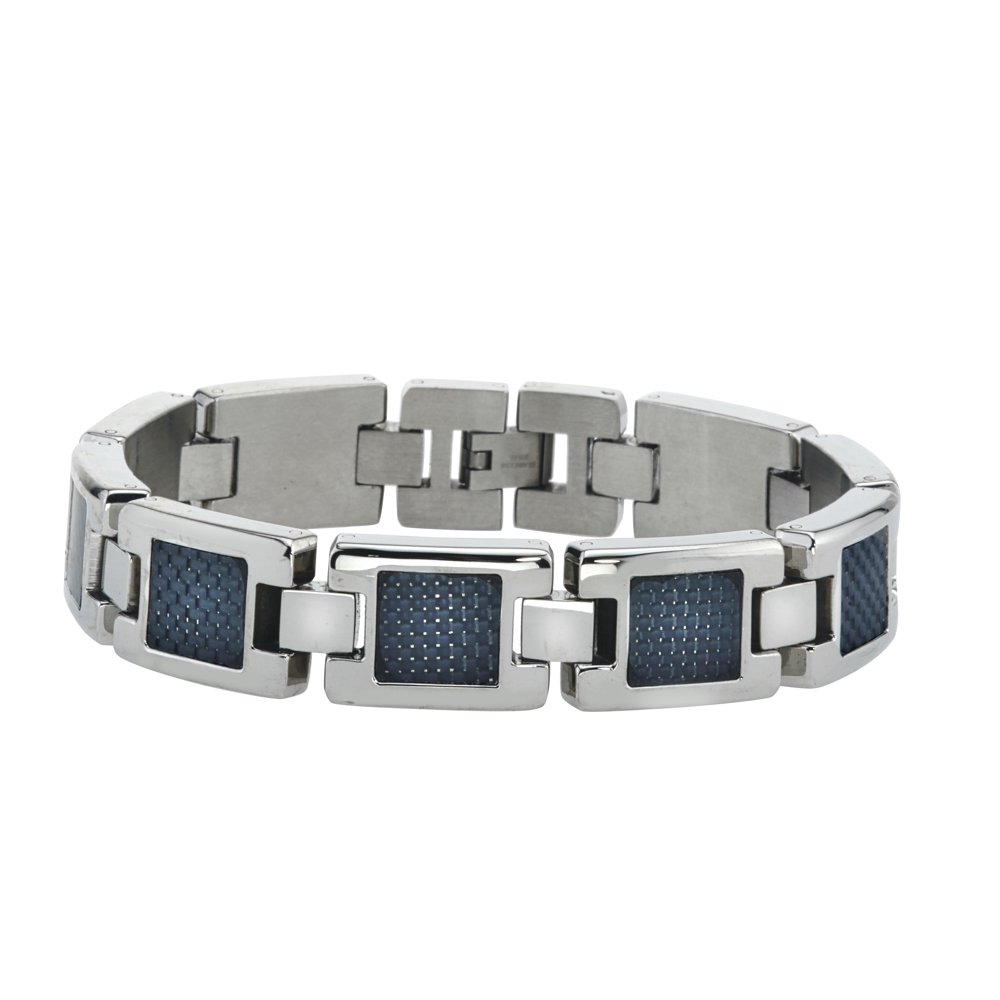 Ax Jewelry - Mens Carbon Fiber Bracelet in Stainless Steel - Walmart