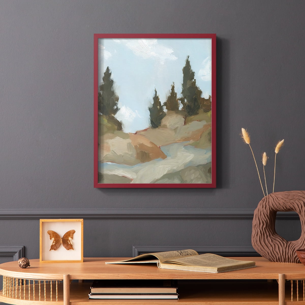 West Fork Hiking Trail II Framed Print in Red Solid Wood 11 x 14 Framed Print