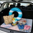 thumbnail image 2 of COEQINE Universal Trunk Liner for SUV Sedan, Non-Slip Machine Washable Cargo Liner Pet Cargo Mat Accessories for Families, Universal 29" x 39", Butterfly Floral Oil-painting, 2 of 7