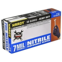 7 Mil Large Nitrile Gloves : Box of 50 : Heavy Duty for Industrial Use : Powder & Latex Free