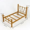 thumbnail image 4 of Muebles en miniatura Sunnimix Bloques de construcción Cama de dormitorio de muñeca Individual Gold 1/6 Blythe, 4 of 8