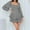 Grey, variant on Women's Square Neck Long Sleeve Lace-Up Waist Rompers Lantern Sleeve Ruffle Jumpsuit Double Layer Ruffle Hem Romper 2026 Trendy (Purple,XXL)