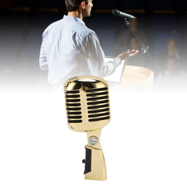 Microphone Dynamique Cardioïde Angle Réglable pour Performance KTV, avec Coque en Fonte, Boîtier Insonorisé et Structure Antichoc, pour Enregistrement en Direct