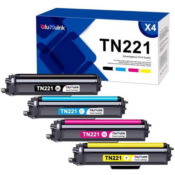 TN221 TN-221 Toner Cartridge Compatible for Brother TN 221 TN-225 MFC-9330CDW HL-3140CW Printer (1BK, 1C, 1M, 1Y 4Pack)