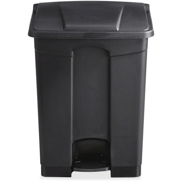 Large Capacity Plastic Step-On Receptacle, 17 gal, Plastic, Black Large Capacity Plastic Step-On Receptacle, 17 gal, Plastic, Black