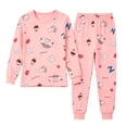 thumbnail image 2 of Spazoro Toddler Kids Girls 2PC 100% Cotton Ouifit Sets, Fall Winter Soft & Comfy Long Sleeve Cute Print Casual Shirts and Pants for Loungewear Pink Size 7-8, 2 of 6