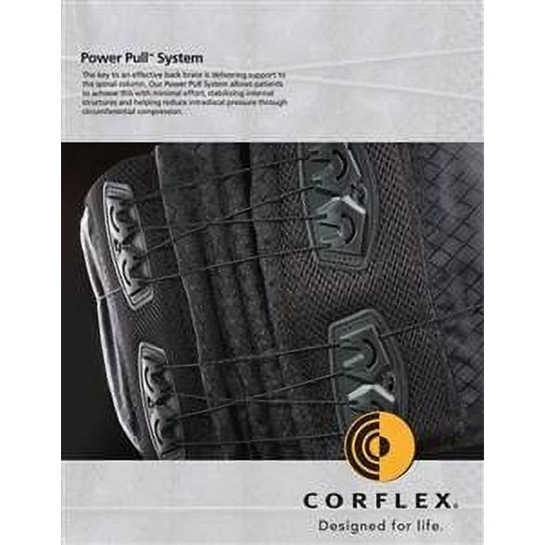 Corflex Unisex Lace Align Spine Back Brace Black Support Adjustable S/M