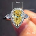 thumbnail image 5 of 925 Sterling Silver Full Diamond Ring Shiny Citrine Ring Tear Drop 3Ct Zirconia Promise Halo Rings  Yellow Gem Cocktail Rings Eternity Engagement Wedding Band Ring for Women, 5 of 5