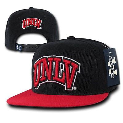 Solid Black UNLV Runnin Rebels Nevada Las Vegas NCAA Snapback Baseball Cap Hat 