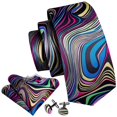 thumbnail image 2 of High Quality Ties Design Necktie Handkerchief Cufflinks Set Print New Arrival Fashion for Wedding Party Silk for Men Wool, 2 of 5