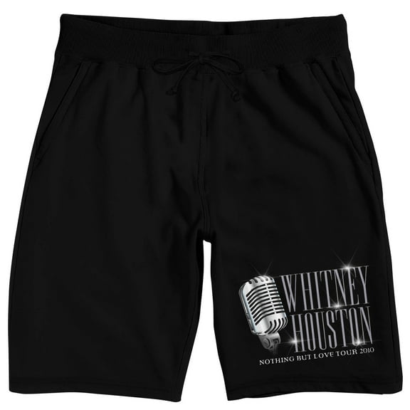 Whitney Houston Nothing But Love Tour Men's Black Sleep Pajama Shorts-M